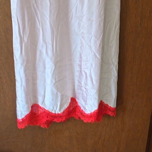 Elegant Red and Pink Lace Chemise - Picture 3 of 9